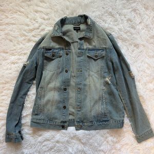 Request Stretch Distressed Jean Jacket